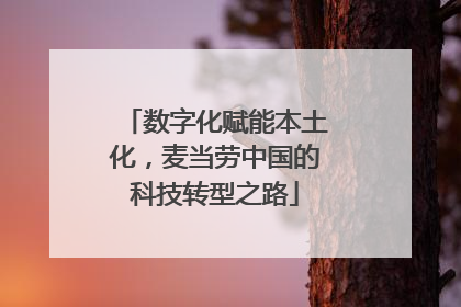 数字化赋能本土化，麦当劳中国的科技转型之路