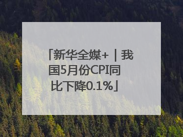 新华全媒+｜我国5月份CPI同比下降0.1%