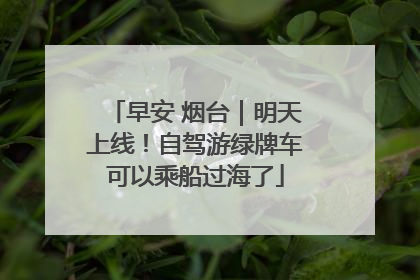 早安 烟台｜明天上线！自驾游绿牌车可以乘船过海了
