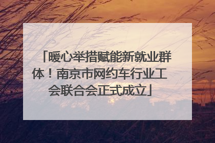 暖心举措赋能新就业群体！南京市网约车行业工会联合会正式成立