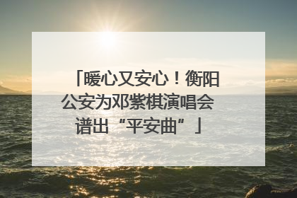 暖心又安心！衡阳公安为邓紫棋演唱会谱出“平安曲”