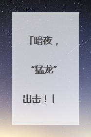 暗夜，“猛龙”出击！