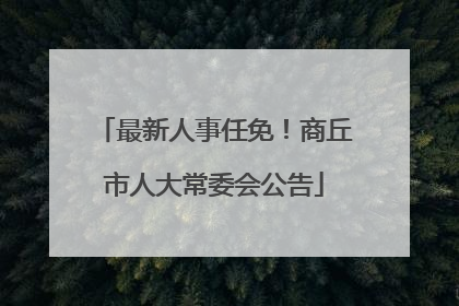最新人事任免！商丘市人大常委会公告