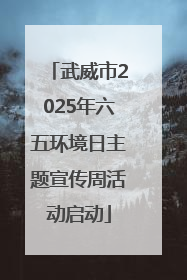 武威市2025年六五环境日主题宣传周活动启动