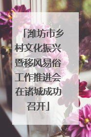 潍坊市乡村文化振兴暨移风易俗工作推进会在诸城成功召开