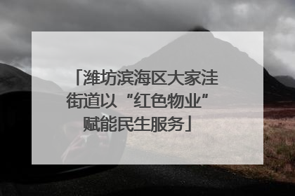 潍坊滨海区大家洼街道以“红色物业”赋能民生服务