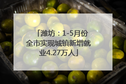 潍坊：1-5月份全市实现城镇新增就业4.27万人
