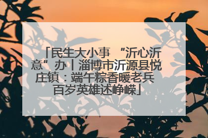 民生大小事 “沂心沂意”办丨淄博市沂源县悦庄镇：端午粽香暖老兵 百岁英雄述峥嵘