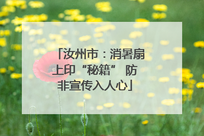 汝州市：消暑扇上印“秘籍” 防非宣传入人心