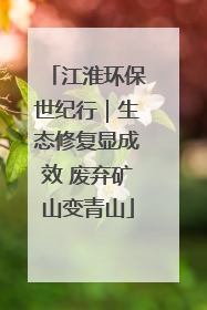 江淮环保世纪行｜生态修复显成效 废弃矿山变青山
