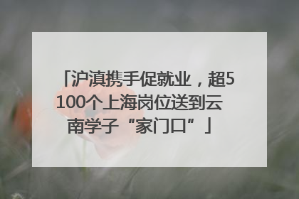 沪滇携手促就业，超5100个上海岗位送到云南学子“家门口”