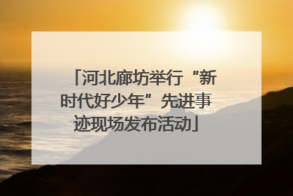 河北廊坊举行“新时代好少年”先进事迹现场发布活动