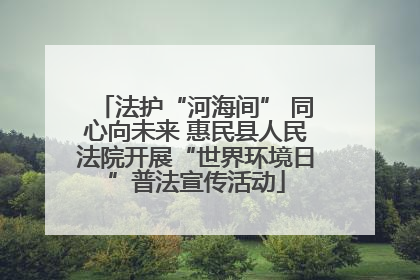 法护“河海间” 同心向未来 惠民县人民法院开展“世界环境日”普法宣传活动