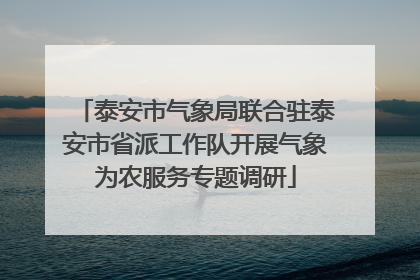 泰安市气象局联合驻泰安市省派工作队开展气象为农服务专题调研