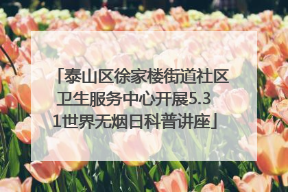 泰山区徐家楼街道社区卫生服务中心开展5.31世界无烟日科普讲座