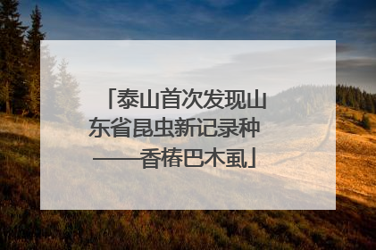泰山首次发现山东省昆虫新记录种——香椿巴木虱