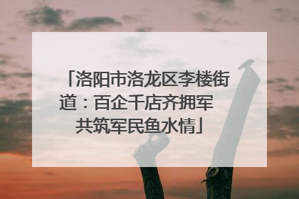 洛阳市洛龙区李楼街道：百企千店齐拥军 共筑军民鱼水情