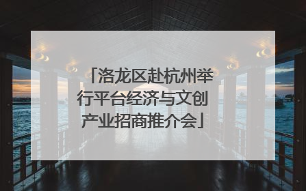 洛龙区赴杭州举行平台经济与文创产业招商推介会