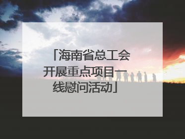 海南省总工会开展重点项目一线慰问活动