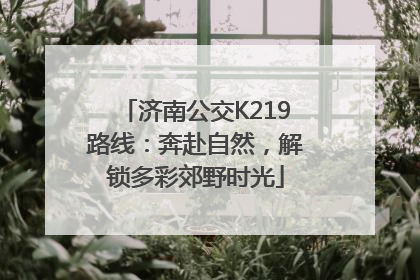 济南公交K219路线：奔赴自然，解锁多彩郊野时光