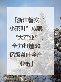浙江磐安“小茶叶”成就“大产业”，全力打造50亿级茶叶全产业链