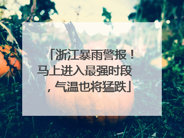 浙江暴雨警报！马上进入最强时段，气温也将猛跌