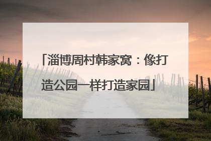 淄博周村韩家窝：像打造公园一样打造家园