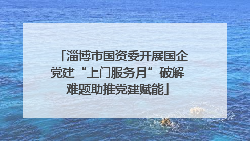 淄博市国资委开展国企党建“上门服务月”破解难题助推党建赋能