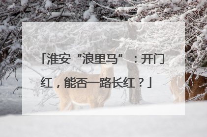 淮安“浪里马”：开门红，能否一路长红？