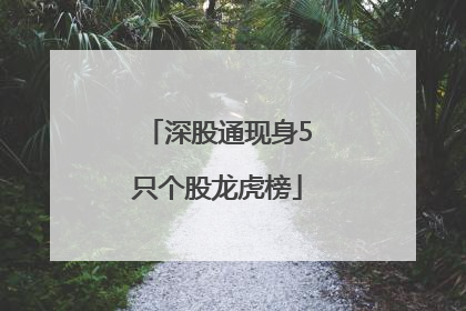 深股通现身5只个股龙虎榜