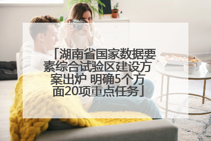 湖南省国家数据要素综合试验区建设方案出炉 明确5个方面20项重点任务