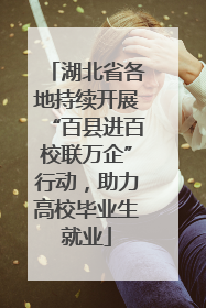 湖北省各地持续开展“百县进百校联万企”行动，助力高校毕业生就业