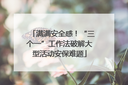 满满安全感！“三个一”工作法破解大型活动安保难题