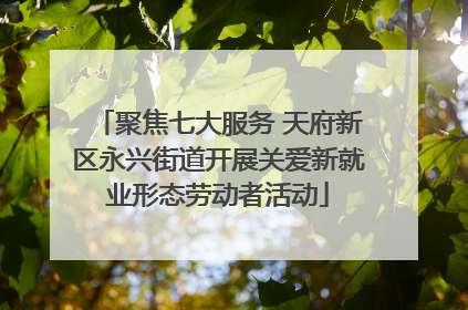 聚焦七大服务 天府新区永兴街道开展关爱新就业形态劳动者活动