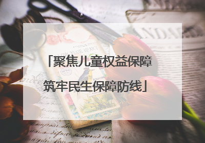 聚焦儿童权益保障 筑牢民生保障防线