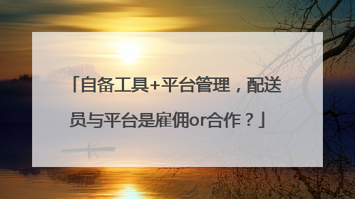 自备工具+平台管理，配送员与平台是雇佣or合作？