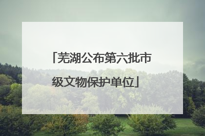 芜湖公布第六批市级文物保护单位