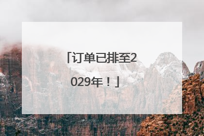 订单已排至2029年！