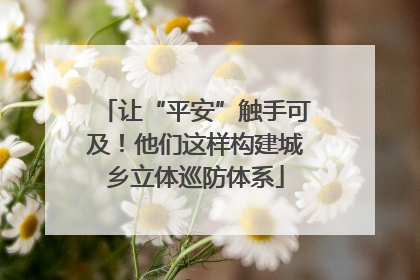 让“平安”触手可及！他们这样构建城乡立体巡防体系