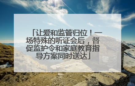 让爱和监管归位！一场特殊的听证会后，督促监护令和家庭教育指导方案同时送达