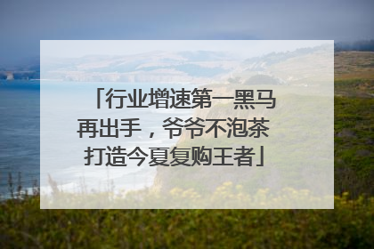 行业增速第一黑马再出手，爷爷不泡茶打造今夏复购王者