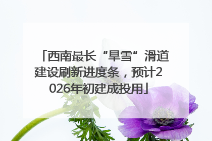西南最长“旱雪”滑道建设刷新进度条，预计2026年初建成投用