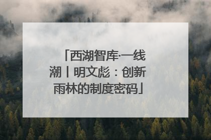 西湖智库·一线潮丨明文彪：创新雨林的制度密码
