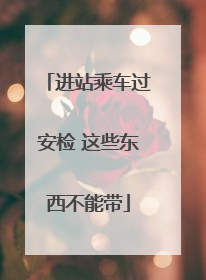 进站乘车过安检 这些东西不能带