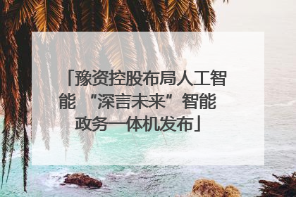 豫资控股布局人工智能 “深言未来”智能政务一体机发布