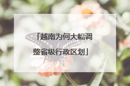 越南为何大幅调整省级行政区划