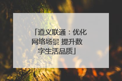 遵义联通：优化网络场景 提升数字生活品质