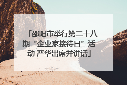 邵阳市举行第二十八期“企业家接待日”活动 严华出席并讲话