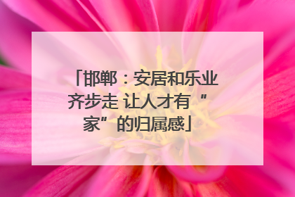 邯郸：安居和乐业齐步走 让人才有“家”的归属感