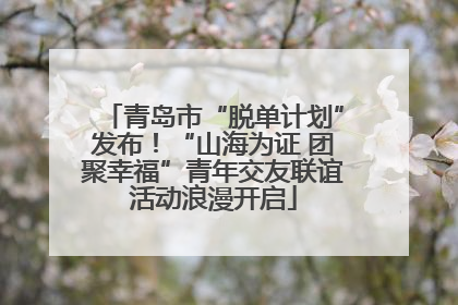 青岛市“脱单计划”发布！“山海为证 团聚幸福”青年交友联谊活动浪漫开启